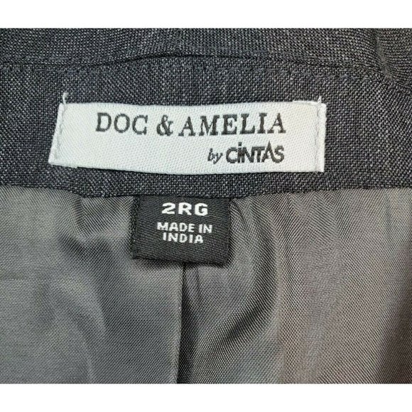 Doc & Amelia By Cintas Women Charcoal Gray 2 Regular Suit Blazer W/ Extra Button - Picture 8 of 12